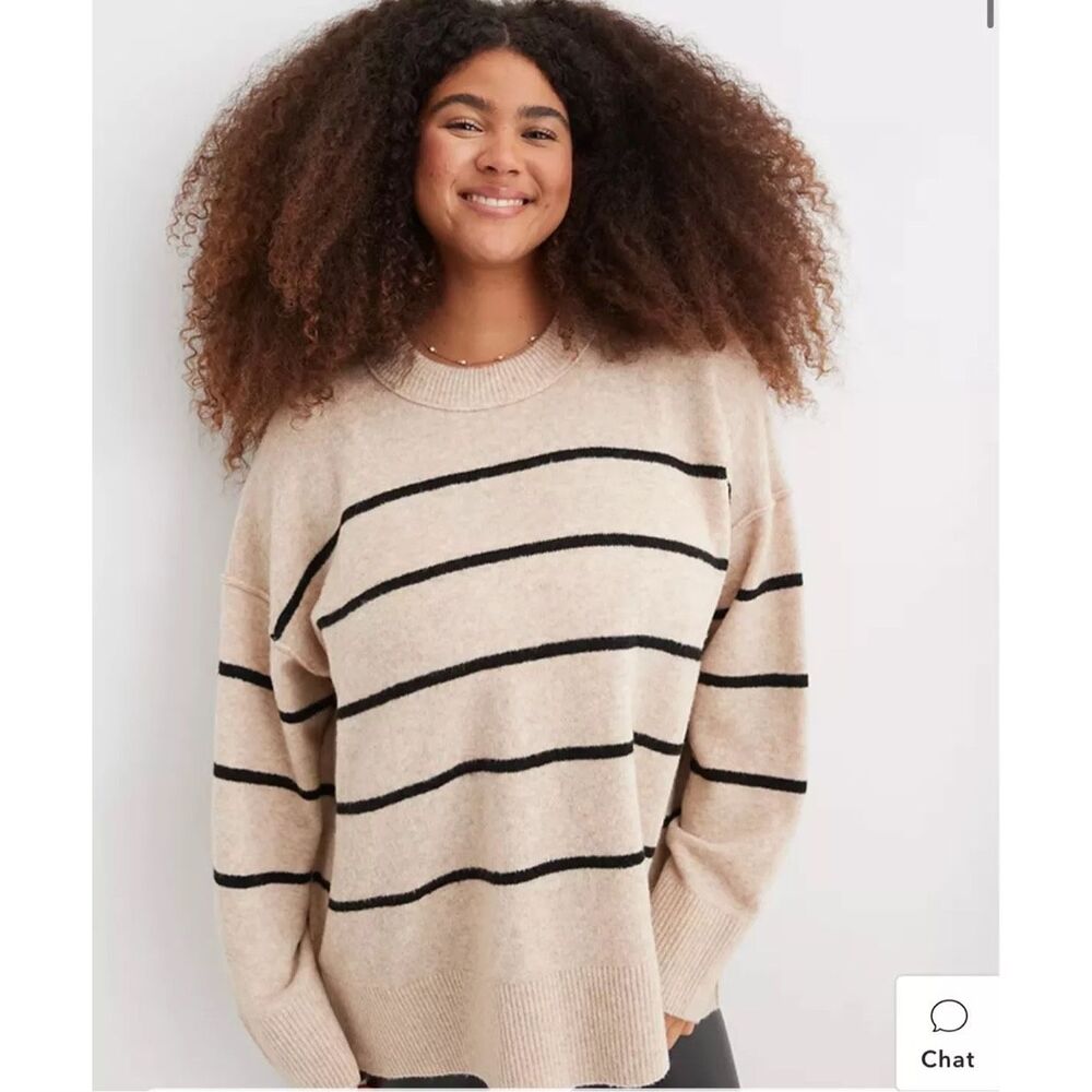 ✨American Eagle Aerie Unreal Sz Small Sweater Striped (Flawed)✨